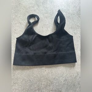 GAP Black Fitted Crop Tank Top